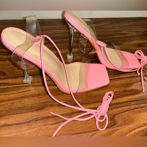 Elegant Pink Strappy Heels